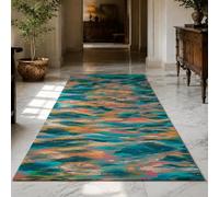 Strloepr Tapis Salon, 200 x 240 cm, Abstrait Vert Bleu Rouge Jaune Noir Blanc, Tapis Lavable Chambre Adulte Salle a Manger Decoration Maison,