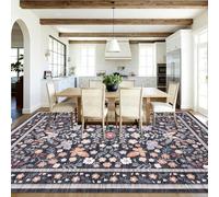 Strloepr Tapis Salon Chambre Canapé Convertible Salle a Manger Decoration Maison,Motif Floral Moderne Bleu, Beige, Blanc, Rose, Orange, Marron, 180 x 200 cm