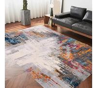 Strloepr Tapis Salon Chambre Cuisine Decoratif Maison Meuble Fauteuil de Bureau,Abstrait Moderne Gris, Blanc, Orange, Rouge, Bleu, 120 x 160 cm