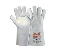 strongAnt GRANADA-Gants de soudure longs en cuir fleur de vachette, gants de travail également adaptés aux grillades, gants de sécurité - TÜV GS - Gris