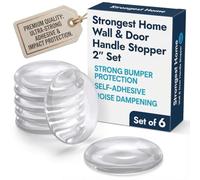 Strongest Home Butée de poignée de porte murale 5 cm Ensemble de 6 pièces de bouton de porte en silicone transparent, tampon de protection mural rond Protecteur mural pour poignée de porter,Protecteur