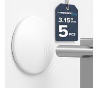 Strongest Home Poignée de porte murale 8cm Set 5 pièces caoutchouc blanc Bouton de porte rond Coussin protecteur mural silencieux pour poignée de porte. Protecteur mural silencieux pour porte
