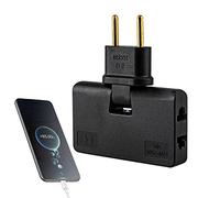Stronrive Adaptateur Plat pour Prise Murale | Sortie Rotatif à 2 Broches - Rallonge Prise électrique Portable dans Le Mur avec tête pivotante à 180 degrés