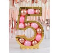 Structure Chiffre en Carton/Film pour Ballons - CHAKS - 11998-81 - Or - Décoration de fête - Anniversaire
