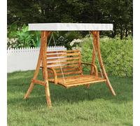 Structure de hamac avec toit, couleur crème. Accessoire pour hamac "Hollywood", fabriqué en bois massif avec finition teck. Dimensions : 175 x 101 x 161,5 cm. Pièce de rechange pour hamac de jardin. P