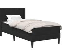 Structure de lit avec matelas, noir, 90 x 190 cm, en velours