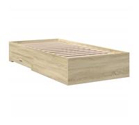 Structure de lit - avec tiroirs - sans matelas - chêne sonoma 90x200 cm - pour adulte/enfant 2q3m86