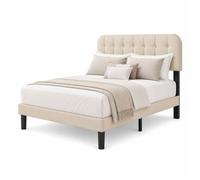 Structure de lit - BEALIFE - bf554 - 140x200 cm - Tête de lit réglable - Rangement sous-lit 20 cm