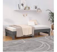 Structure de lit double, VIDAXL, CHIC Lit coulissant sans matelas, gris 2x(90x190) cm L6603