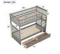 Structure de lit Eco - friendly Material durable 90x200cm lits superposés, lit bébé, lit fonctionnel, lits superpos