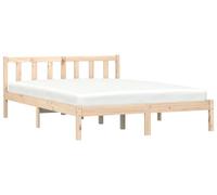 Structure de lit en bois massif de pin, dimensions 152 x 203 cm