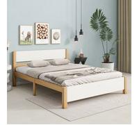Structure de lit Haute qualité nouveau design lit double, lit en bois, cadre en pin avec pied moyen, lit pour les jeunes, lit pour