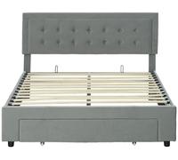 Structure de lit - Lit double - Lit plateforme - Lit avec rangement - Lit-banquette - Système de levage hydraulique