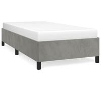 Structure de lit sans matelas, couleur gris clair, 100x203 cm, taille Twin XL, en velours