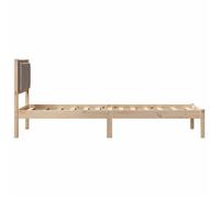 Structure de lit simple - BURKE - et tête de lit - Taupe 80x190 cm Pin massif LLL2691