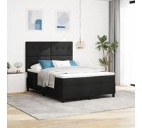 Structure de lit vidaXL avec matelas Noir Tissu 140 x 200 cm Noir