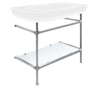 Structure de support Kronenbach Zeta 2.0, modèle carré, avec plateau en verre pour vasque, 90 cm