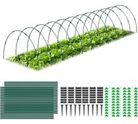 Structure en arc pour serre - Tunnel de culture à faire soi-même - 70 pièces - Barres en fibre de verre résistantes à la rouille - Adapté aux plates-bandes surélevées - Pour les toiles de culture, les