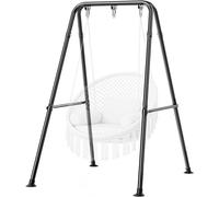 Structure pliable pour hamac suspendu, support pour hamac en acier jusqu'à 150 kg, dimensions 117 x 150 x 181 cm, avec 3 mousquetons, pour fauteuil suspendu, hamac et balançoire, intérieur et extérieu