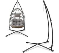 Structure pour fauteuil suspendu, support pour hamac en métal, support pour fauteuil suspendu, capacité de 150 kg, idéal pour fauteuils suspendus d'intérieur, chambre, jardin. Dimensions (L x l x H) :