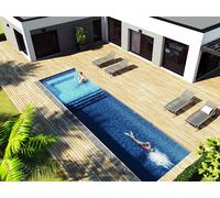 Structure spa de nage polystyrène 9 x 3 x 1.00 à 1.25 m + Escalier + Espace SPA