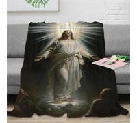 Strunt Jésus Couverture en Flanelle Imprimée en 3D pour Enfants Et Adultes Couverture en Dessin Jésus Douce Et Chaude pour Lit Et Canapé 60x80inch(150x200cm)