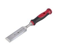 Stubai 356035 Ciseau à Bois Façon Suédois avec Manche Bi Matière, Argent/Rouge/Noir, 35 mm