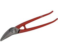 STUBAI Cisaille à tôle combinée 280 mm gauche, cisaille courbe à tête polie, tranchants trempés 60-62 HRC, acier à outils, revêtement plastique rouge