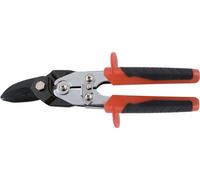 STUBAI Cisaille à tôle combinée à levier démultiplié 260 mm - coupe à droite - acier spécial - poignée 2K - pour coupes courbes précises & coupes droites - outil de ferblantier - qualité professionnel