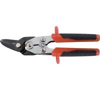 STUBAI Cisaille à tôle combinée à levier démultiplié 260 mm - coupe à gauche - acier spécial - poignée 2K - pour coupes courbes précises & coupes droites - outil de ferblantier - qualité professionnel