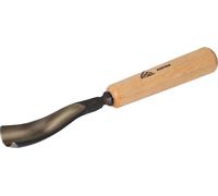 STUBAI Ciseau à bois série 52 - forme 20 | Ciseau à bois courbe 25 mm, avec manche en bois, pour travaux de figurines, moulures, représentation de cheveux ondulés et d'eau, pour travailler le bois