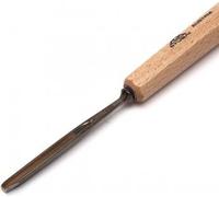 STUBAI Ciseau à bois série 52 - forme 41 | Pied droit 10 mm, avec manche en bois, pour sculpture d'encoches et de reliefs, travaux de figurines, moulures, pour un travail précis du bois
