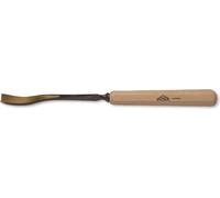 STUBAI Ciseau à bois série 52 - forme 43 | Pied de biche coudé 2 mm, avec manche bois, pour sculpture d'entailles et de reliefs, travaux de figurines, moulures, pour un travail précis du bois