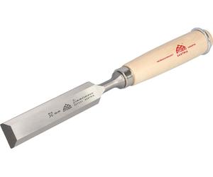 STUBAI Ciseau de charpentier 30 mm avec manche en bois de hêtre blanc, ciseau à bois pour un travail précis du bois, ciseau pour menuisier ébéniste, lame extra forte et longue