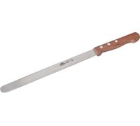 STUBAI Couteau à jambon et à charcuterie avec manche en bois, rond, lame étroite | 240/22 mm | Couteau à jambon en acier inoxydable, résistant au lave-vaisselle