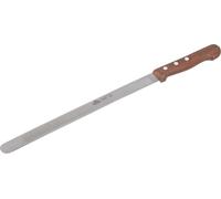 STUBAI Couteau à jambon et à charcuterie avec manche en bois, rond, lame étroite | 270/22 mm | Couteau à jambon en acier inoxydable, résistant au lave-vaisselle
