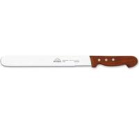 STUBAI Couteau à jambon et à charcuterie avec manche en bois, rond, lame large | 240/30 mm | Couteau à jambon en acier inoxydable, résistant au lave-vaisselle
