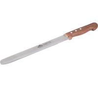 STUBAI Couteau à jambon et à charcuterie avec manche en bois, rond, lame large | 270/30 mm | Couteau à jambon en acier inoxydable, résistant au lave-vaisselle