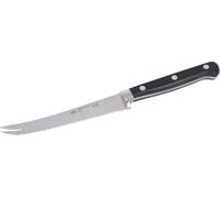 STUBAI Couteau à tomates forgé à lame crantée, 2 pointes | 140 mm | Couteau de cuisine en acier inoxydable pour couper les tomates, les kiwis, les fruits mous et les légumes, lavable au lave-vaisselle