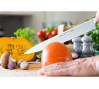 STUBAI couteau de chef étroit forgé 300 mm | Couteau de cuisine en acier inoxydable pour couper la viande, la volaille, les légumes, les fruits & les aliments, lavable au lave-vaisselle, manche noir