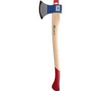 STUBAI Hache de nettoyage en look inox avec protection du manche en laiton | 1200 g poids de la tête | Hache en acier avec manche en bois, petite hache pour travaux forestiers, hache à fendre, hache u