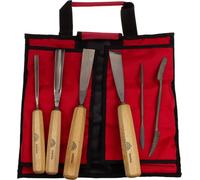 STUBAI Jeu de ciseaux à bois et râpes n° 2 | Jeu de 6 pièces avec ciseau à bois 6 mm, ciseau creux 16 mm, ciseau plat 25 mm, ciseau à boule 25 mm, râpes n° 4 et n° 7 | Outils à sculpter dans une trous