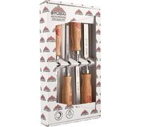 STUBAI Jeu de ciseaux à bois Set de ciseaux à bois avec manche en bois de hêtre rouge, 4 pièces (12,16,20,24 mm), ciseaux à bois pour un travail précis du bois outil de haute qualité pour menuisiers é