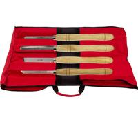 STUBAI Jeu de fers à tourner HSS 4 pces Bois long en pochette à roulettes