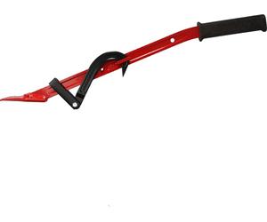 STUBAI levier d'abattage avec crochet réversible longueur 80 cm, forgé en acier spécial, poignée ergonomique en liège, outil forestier pour tourner & abattre les arbres, FPA, rouge, ménage le dos, lon
