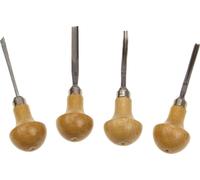 STUBAI Micro ciseau à bois jeu de 4 pièces no S580001 Mini ciseau à bois couteau ciseau à bois