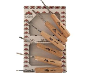 STUBAI Mini jeu de fers à sculpter no 585606 Jeu de ciseaux à sculpter 6 pcs