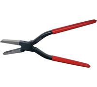 STUBAI Pince plate de ferblantier avec denture, | pour séparer et pincer | branche rouge plastifiée DG 240 mm