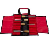 STUBAI S550 Kit de sculpture 4 pièces | Équipement de base pour la sculpture sur bois et la sculpture | 4 ciseaux à bois (plats et creux) avec manches en bois | Dans un sac à roulettes robuste, idéal