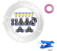 Stubotar transparent 10M Tuyau d'arrosage en Polyuréthane 14mm OD X 10MM ID PU Air Tubing avec 14 Kits de Connecteurs et Cutter Flexible et Résistant aux Intempéries